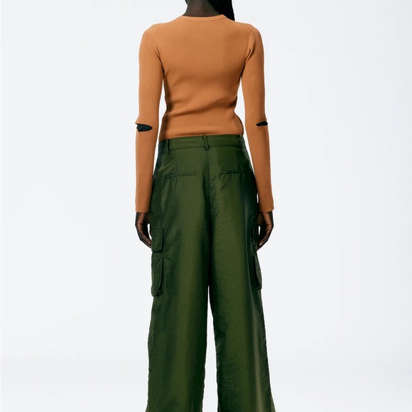 Tibi Stella Crispy Nylon Pleated Cargo Pant - Picture 4 of 8